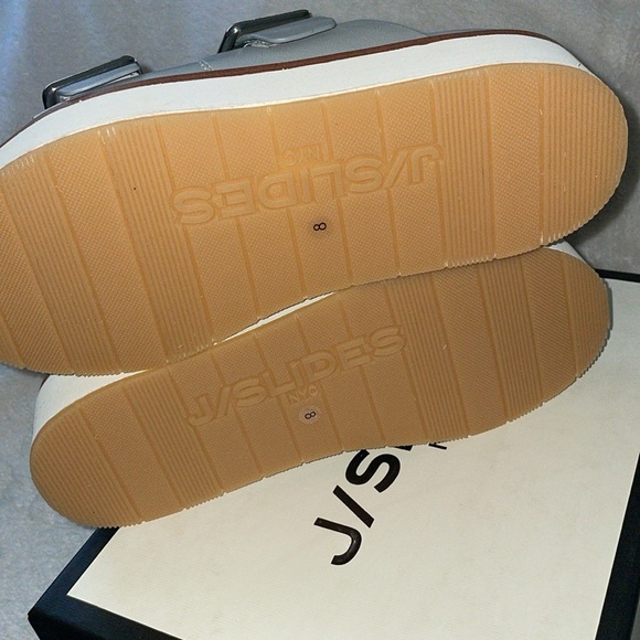 NWT J/SLIDES BOWIE Grey Leather Sandal - Picture 14 of 15